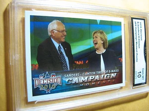 HILLARY CLINTON BERNIE SANDERS 2016 DECISION CAMPAIGN PROMO GOLD # P8 GRADED 10 - Picture 1 of 1