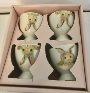 Set di articoli da tè Grace 4 tazze uova coniglio capovolto porcellana coniglio di Pasqua nuovo - Foto 1 di 5