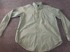 American Living Mens Shirt Medium green plaid button up classic - Picture 1 of 10