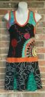 BELLA CARRA RACER BACK TUNIC DRESS multi-colored GORGEOUS DETAIL SZ SMALL S.