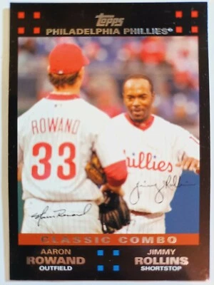2007 Topps Baseball #658 Aaron Rowand & Jimmy Rollins -- Classic Combos - Image 1 of 3