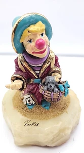 Vintage Ron Lee Clown 24k GP "Doggin Along" Hitchhiking Signed 1988 - Picture 1 of 7