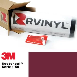 3M 50 Scotchcal Burgundy 49 Vinyl Film Craft Sign Plotter Hobby DIY Sheet Roll - Picture 1 of 9