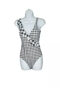 M&S COLLECTION BLACK MIX PLUNGE SWIMMING COSTUME - Picture 1 of 3