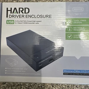 Hard drive enclosure 3.0 to Sata 3.0 Type-C HDD MAC WINDOWS 2.5 3.5 SSD 10GB 142 - Picture 1 of 8
