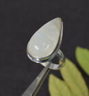 925 Solid Sterling Silver White Rainbow Moonstone Ring -7 us Z721
