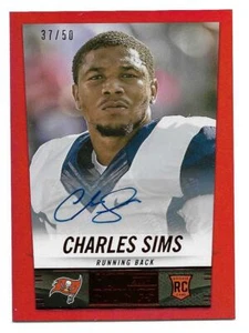 Charles Sims 2014 Panini Hot Rookies firma autógrafo rojo #350 #37/50 radiocontrol automático - Imagen 1 de 1