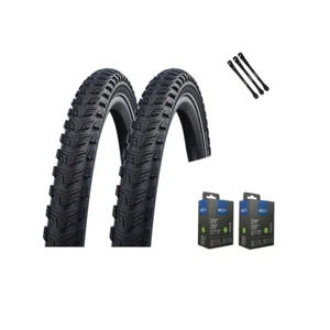 2x Schwalbe neumáticos de bicicleta Marathon 365 28" 55-622 Reflex + manguera elevador de neumáticos - Imagen 1 de 20