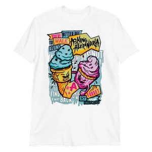 ASKING ALEXANDRIA Ice Cream Cone Monsters Metalcore Band T-Shirt - Picture 1 of 1