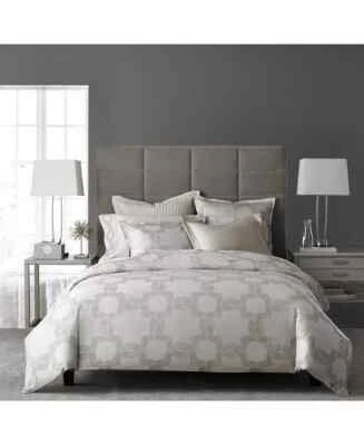 Funda nórdica de algodón Hotel Collection Ironwork Medallion 500TC COMPLETA/QUEEN plateada Foto 1 de 3