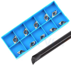 S16Q-SDQCR11 16mm CNC Internal Carbide Turning Tool Holder+10Pcs DCGT11T304 - Picture 1 of 6