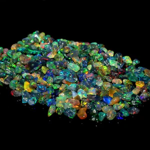 AAA Dry Opal Polish Rough Natural Black Ethiopian Fire opal Raw uncut lot 4-5MM - Picture 1 of 12