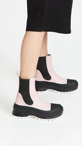 NEW AUTHENTIC STELLA MCCARTNEY Trace Chelsea Boots ROSE PINK $675 SZ EU 39 US 9 - Picture 1 of 8