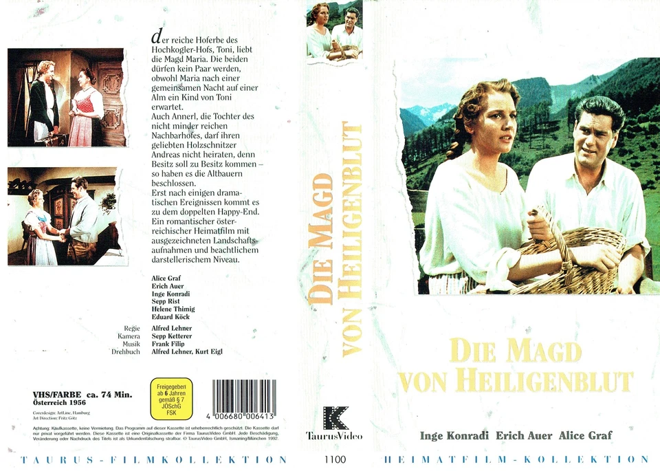 (VHS) Die Magd von Heiligenblut - Alice Graf, Erich Auer, Inge Konradi  (1956) - Bild 1 von 1