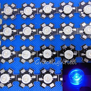 10pcs 3W Royal Blue High Power LED Emitter 445-450NM with 20mm Star PCB - Picture 1 of 1