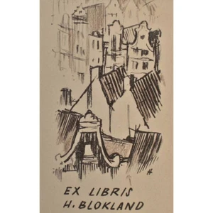 Stanislav Hlinovský Exlibris Stadtansicht tschechisch Monogramm Lithografie 1964 - Imagen 1 de 4