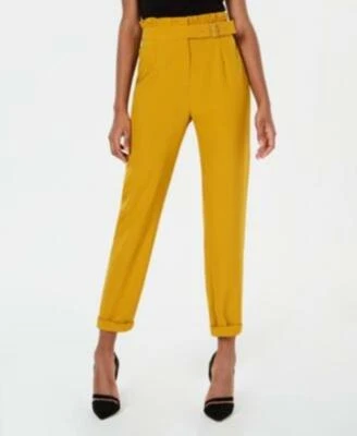 Be Bop Womens Juniors' Belted Ruffle-Waist Pants Sz  L TINI {&} - Image 1 of 4