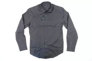 CAMISA DELANTERA ALFANI GRIS A RAYAS NEGRA MEDIANA AJUSTE DELGADO CON BOTONES PARA HOMBRE NUEVA CON ETIQUETAS NUEVA - Imagen 1 de 8