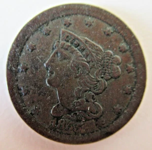 1855 USA Braided Hair half cent coin - Picture 1 of 5