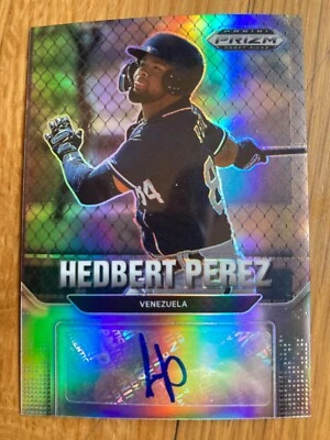2022 Prizm Draft Picks Hedbert Perez Silver Prizm Rookie Auto #AU-HP - Brewers - Image 1 of 2