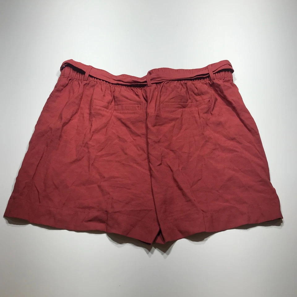 Pantalones Cortos A New Day Para Mujer XL Rojo Canela Naranja Cinturón Sarga Pull On Midi Informal Foto 1 de 4