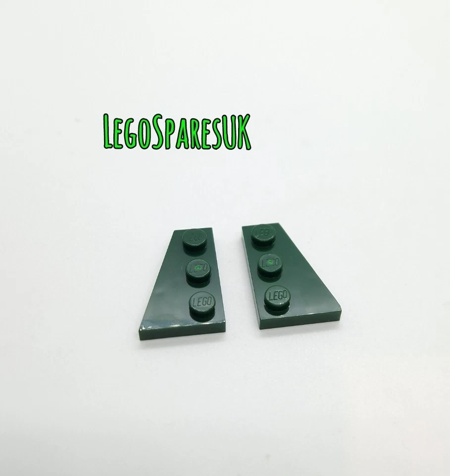 LEGO Part 6167130 / 43722 + 6167129 / 43723 Wedge 3 x 2 Right & Left, Dark Green - Image 1 of 1