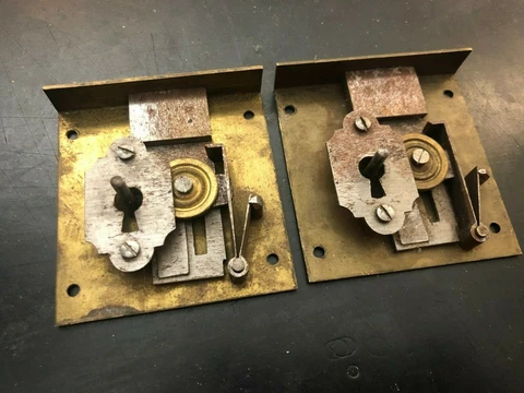 Antique French Brass Drawer Locks  (No Keys) Cover