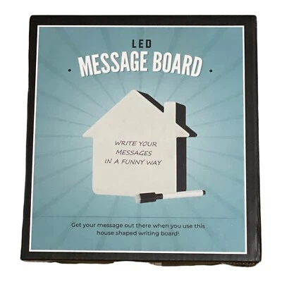 Small LED Message Board Marker House Shape Write Your Own Message Lighted New - Image 1 of 4