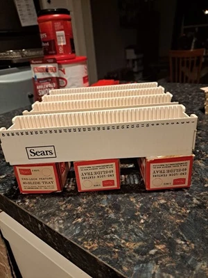 Lot of 7 Sears 40 Slide Tray End Lock Feature TDC Type 3-9975 Vintage - Image 1 of 4