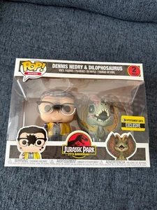 Funko Pop - Pack de 2 Dennis Nedry & Dilophosaurus EE Darth Jurassic Park - Nuevo - Imagen 1 de 6