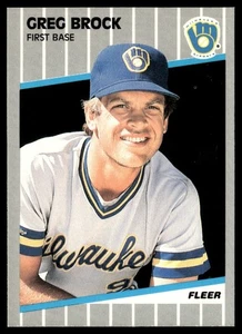 1989 Fleer Greg Brock Milwaukee Brewers #181 - Picture 1 of 2