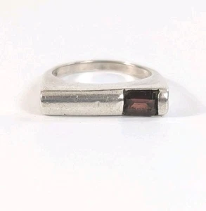 Größe 7 Sterlingsilber Modernist Granat Ring - wie besehen - Bild 1 von 9