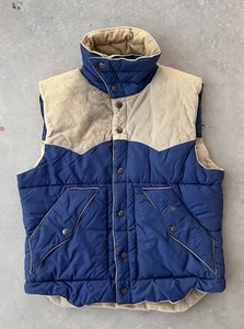 Vintage Ocean Pacific Vest Large Reversible Corduroy OP Puffer Weather Wear - Picture 1 of 14