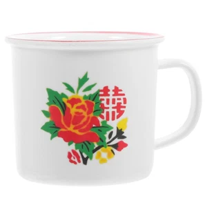 Taza esmaltada oficina reutilizable tazas de café blancas tazas ligeras agua - Imagen 1 de 12
