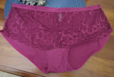 NWT DAISY FUENTES lot 2 pairs BURGUNDY & BLACK HIPSTER cheeky panties size 2X - Image 1 of 4
