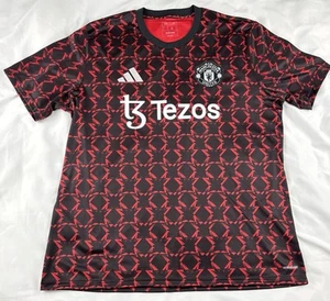 Manchester United Football Club Adidas Jersey Size 2XL Tezos T-Shirt MUFC Preshi - Picture 1 of 5
