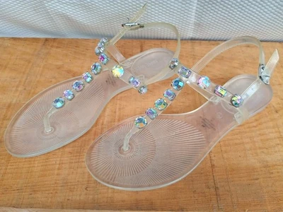 NINE WEST JUNIPER3 Womens Size 9M Jelly Sandle Clear New NWOT - Image 1 of 4