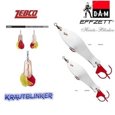 3er Blinker - SET  2x D.A.M. Heintz Blinker + 1x Zebco Krautblinker    21+28+22g - Bild 1 von 3