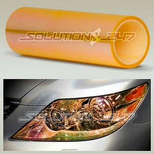 12"x84" Neo Golden Yellow Color Headlight Taillight Fog Light Vinyl Tint (G) - Picture 1 of 5