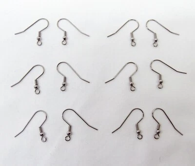 Alambres de oreja de acero inoxidable 150 ~ cuentas/bobina ~ pendientes ganchos franceses poste de 22-24 mm Foto 1 de 4