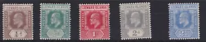 Leeward Islands 1907-11 SG36-40 EDVII Definitives Part Set Mint CV£35+ - Picture 1 of 2
