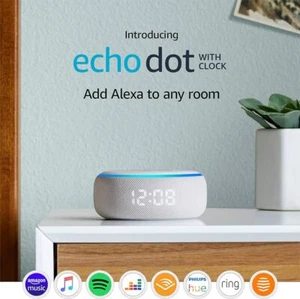 AMAZON ECHO DOT ALTOPARLANTE INTELLIGENTE CON OROLOGIO 3A GENERAZIONE ALEXA BLUETOOTH - Foto 1 di 5