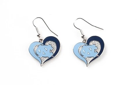 NORTH CAROLINA - SWIRL HEART LOGO - DANGLE EARRINGS - BRAND NEW CCP-ER-245-05 Cover