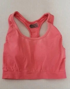 Athleta Sports Bra Sz Small Pink Salmon Racerback Yoga Padded Compression Womens - Picture 1 of 3
