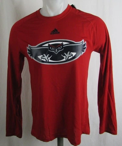 Florida Atlantic Owls NCAA Mens Red L/S Adidas T-shirt Cover
