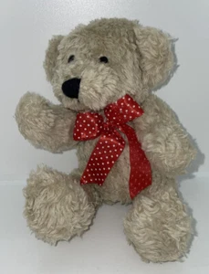 Kleiner 6,5 Zoll sitzender Plüsch-Teddybär hellbraun dunkeläugig, der ein Zuhause braucht! - Bild 1 von 6