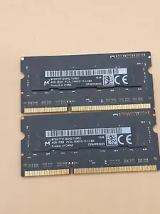 Micron MT8KTF51264HZ-1G9E2 4GB 1Rx8 1.35V 204-Pin SODIMM X2 IMAC RAM SL12 - Picture 1 of 4