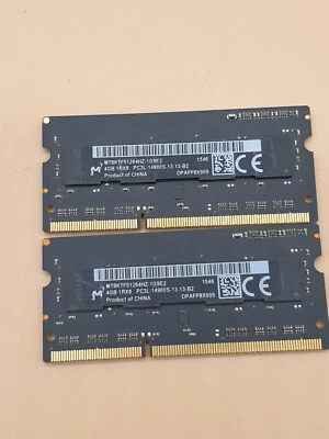 Micron MT8KTF51264HZ-1G9E2 4GB 1Rx8 1.35V 204-Pin SODIMM X2 IMAC RAM SL12 - Image 1 of 4
