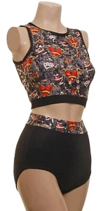 Pole Dance Damski Pole Fitness Top & HW Nix CZERWONY TATUAŻ NADRUK SŁUPEK DYNAMIX - Zdjęcie 1 z 3