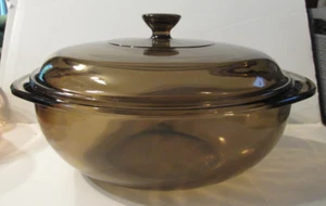 CORNING WARE VISION COOKWARE pots and pans Casserole 024 Lid Amber Glass - Picture 1 of 7